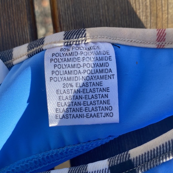 Burberry Nova check Thong Bikini Bottoms Deep Baby BLUE, lots of stretch! Med 👙 - Picture 7 of 9